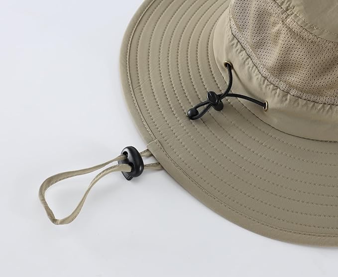 Home Prefer UPF50+ Mens Sun Hat Wide Brim Womens UV Protection Beach Bucket Hat for Fishing Hiking Snap Up Cowboy Hat