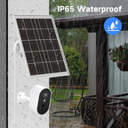 8W Solar Panel for Security Camera, Micro USB & USB-C & DC Ports High Conversion Rate Solar Panel for Built-in Rechargeable Battery Outdoor Cameras, Waterproof & Fast Charging & 360° Freely Adjustable