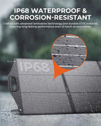 200W Solar Panel, BigBlue SolarPowa 200 Solar Panel Charger with Kickstand for Camping, IP68 Waterproof, Portable and Lightweight, 25% Solar Efficiency, DC5521/8020/7909/ XT60 Plug for Power Station