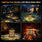 Solar Lanterns Outdoor Waterproof, Hummingbird Garden Decor for Yard Porch Lawn Patio Pathway, Hanging Solar Lights Birthday Gifts for Women Mom Grandma Sister Friend