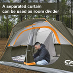 CAMPROS CP Tent 8 Person Camping Tents, Waterproof Windproof Family Tent with Top Rainfly, Large Mesh Windows, Double Layer, Easy Set Up, Portable with Carry Bag, for All Seasons