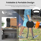Goplus Folding Stool, 3 Pack 18 inch Foldable Camping Stool for Adults with 440 lb Capacity, Portable Plastic Fold up Stool, Collapsible Round Stool with Handle for Fishing Hiking Gardening BBQ