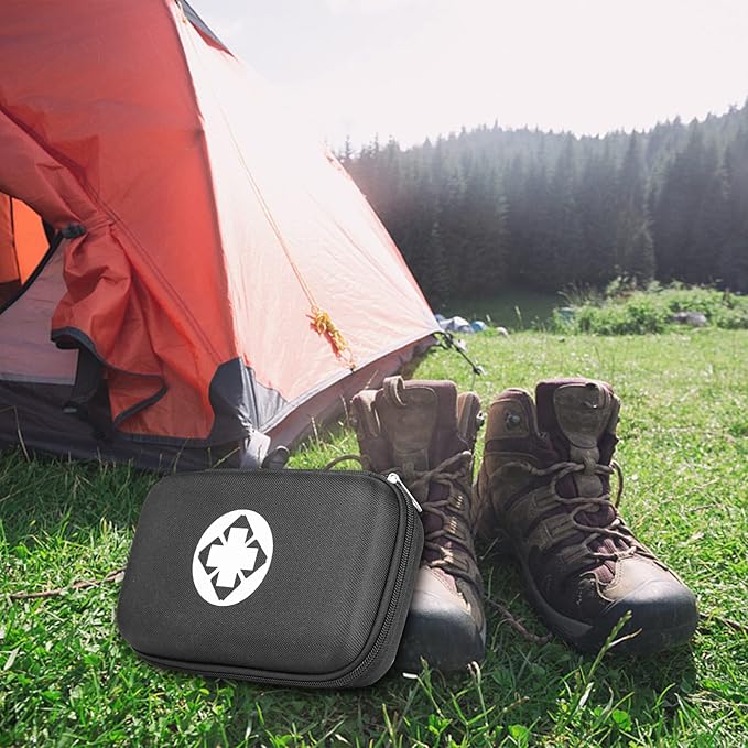 276PCS Small Travel First Aid Kit Supplies for Business, First Aid Emergency Set Backpacking Essentials Items Trauma Survival Kits for Outdoor Adventure, Black AMORNING