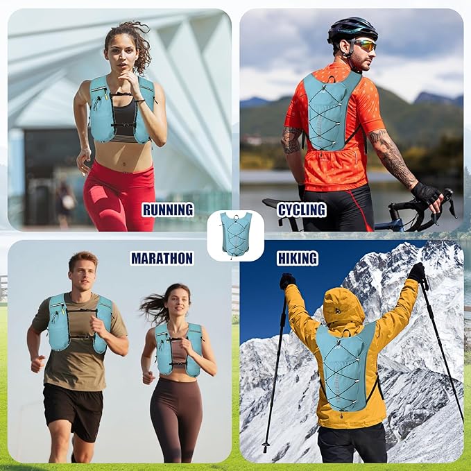 Running Vest for Women & Men, Lightweight 150g Hydration Backpack, 6L Pack for Trail Running, Marathon, Hiking, Cycling, Jogging, Adjustable Fit