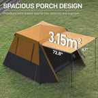 EVER ADVANCED Blackout 6 Person Camping Tent, Instant Cabin Tent for Family with Vestibule and Large Mesh Windows, 60s Easy Setup, Double Layer, Water-Resistant