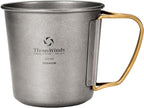 Titanium Mug, 350ml Camping Cup with Lid, Outdoor Titanium Lightweight Coffee Mug for Hiking Backpacking Camping