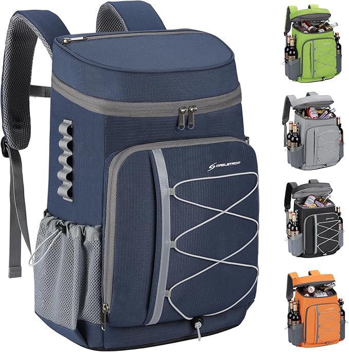 Maelstrom Cooler Backpack - 35/50 Can Insulated Soft Cooler Lunch Bag for Camping, Beach, Hiking & Shopping