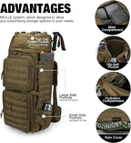 Mardingtop 75L Molle Hiking Internal Frame Backpacks with Rain Cover for Camping,Backpacking,Travelling