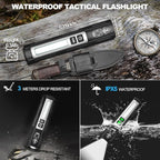 Rechargeable Flashlights High Lumens - Super Bright Small Pocket Magnetic Flashlight, 8 Modes LED Tactical Flash Light, Dual Button Powerful Flashlight for Camping (1, Pure Black)