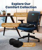Everlasting Comfort Doctor Recommended Memory Foam Seat Cushion for Office Chairs & Car - Ergonomic Office Desk Accessories - Cushions for Tailbone Pain Relief, Sciatica (Black, Large)
