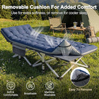 ABORON Camping Cot for Adult 28" Extra Wide, Heavy-Duty 1200D Oxford Cot for Sleeping, Portable Folding Camp Bed with Mat & Carry Bag