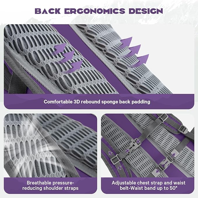 Maelstrom Hydration Hiking Backpack with 2L/3L Water Bladder, High Flow Bite Valve Camping Daypack Lightweight