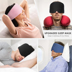 FRESHME Pure Handmade Cotton Sleep Mask - Blackout Eye Mask with Adjustable Velcro Soft and Comfortable Eye Blinder Shade for Men Women Travel Office Nap Airplane Blue