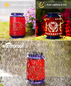 Nacome Eagle Solar Lanterns for Garden Decor: Waterproof Hanging Metal Decoration with LED Lights for Yard Lawn Porch Patio Landscape Pathway – Birthday Gifts for Mom Grandma Women