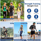 8lb/12lb/16lb/20Lb Weighted Vest for Woman Men with Reflective Stripe, Size Adjustable Strength Training Weighted Vest for Walk Running Jogging