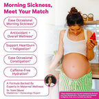 Pink Stork Organic Morning Sickness Pregnancy Tea - Hot or Iced Tea - Prenatal Heartburn, Indigestion, and Constipation Support - 1st Trimester Pregnancy Must Haves - Ginger Peach, 15 Sachets