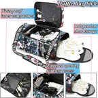 Gym Duffle Bag Backpack with Shoe Compartment,4 ways Travel Backpack for Women and Men,Multi-Functional Weekender bag with Waterproof Layer&Laptop Compartment for Fitness, Travel,Camping