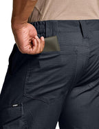 CQR Men's Flex Ripstop Tactical Pants, Water Resistant Stretch Cargo Pants, Lightweight EDC Hiking Work Pants
