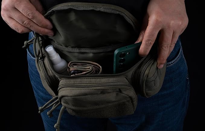 Tactical Waist Bag Utility Fanny Pack Small Hip Belt Bag Crossbody Sling Pack for Outdoor Every Day Carry, Hiking, Camping, Travel