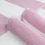 CLOWOOD Plush Oversized Beach Towel - Cotton 40 x 70 Inch Large Thick Pink Striped Cabana Pool Swimming Towel