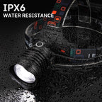 azamine Rechargeable Headlamp Super Bright 99000 Lumens, LED Head Lamp with 3 Modes, 90° Adjustable Head Lights for Forehead, IPX6 Waterproof HeadLamps for Adults Camping Hunting Hiking