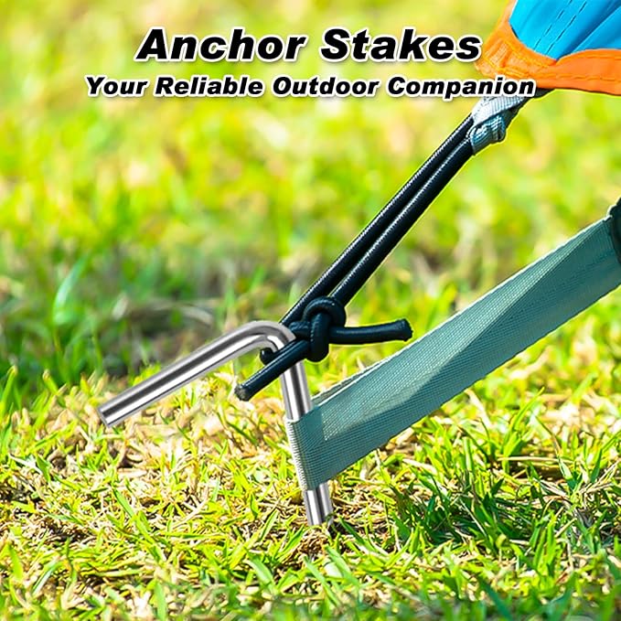 FEED GARDEN 7 Inch Tent Stakes 50 Pack Yard Inflatable Stakes for Outdoor Decorations Metal Pegs Heavy Duty Garden Hooks Camping Tent Spikes for Canopies, Tarp and Outdoor Christmas Decorations