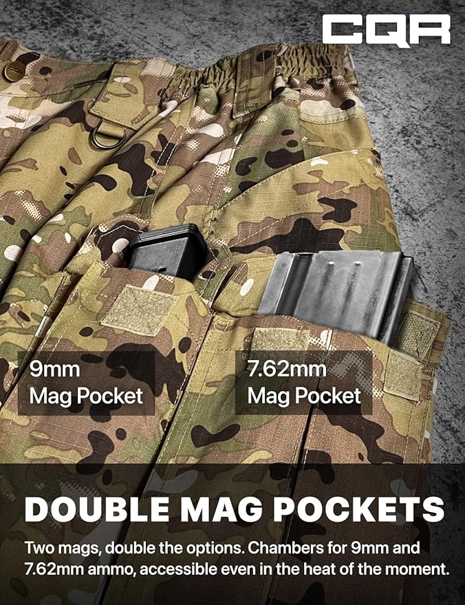 CQR Men's Tactical Pants, Water Resistant Ripstop Cargo Pants, Lightweight EDC Work Hiking Pants, Outdoor Apparel