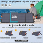 N-Type 16BB 200W Portable Solar Panel for Power Station,ETFE Foldable Solar Panel High 25% Efficiency IP68 Waterproof Solar Panels Kit for Outdoor Camping RV Backuot