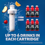 Cirkul 22oz. BPA-Free Plastic Water Bottle Starter Kit with Blue Lid, 3 Flavor Cartridges (1 LifeSip Fruit Punch, 1 FitSip Mixed Berry, 1 GoSip Black Cherry) Zero Calories and No Sugar