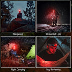 EverBrite Rechargeable Headlamp, 700 Lumens Head lamp for Adults, 6 Modes with White/Red/Green Light, 60° Adjustable LED Headlight for Hunting, Running, and Hiking