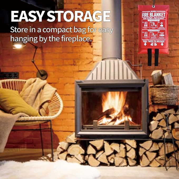 Fire Blanket for Home and Kitchen,40" x 40",2 Pack,Emergency Fire Blanket