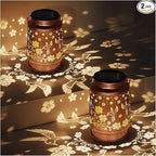 2 Pack Solar Lanterns Outdoor Waterproof Hummingbird Garden Decor Birthday Gifts for Women Mom Grandma Hanging Solar Lights Metal Solar Decoration Outside for Yard,Patio,Backyard,Porch