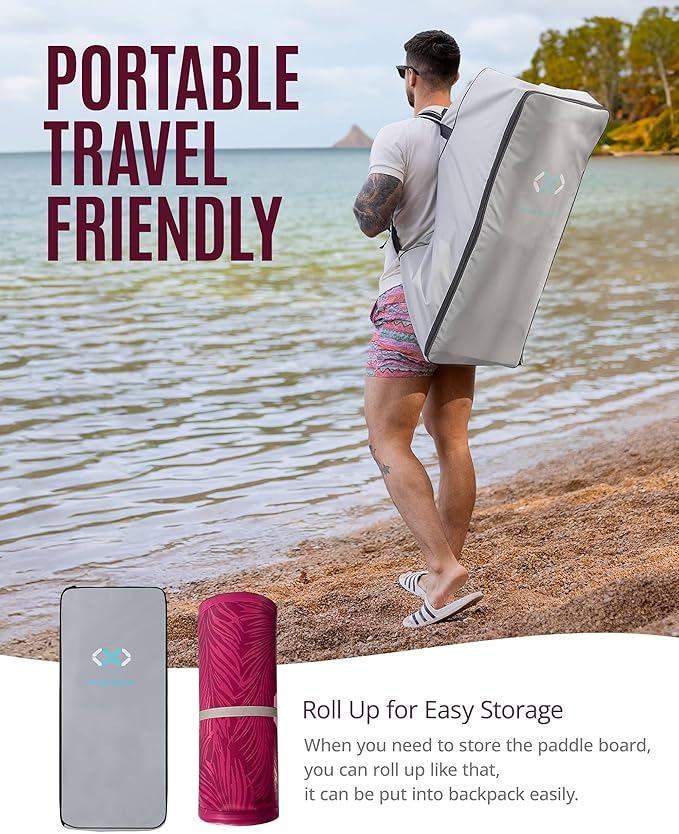 ZLX 11'6" Extra Wide Inflatable Stand Up Paddle Board SUP, Stable Non-Slip Deck Pad, Unique Fin System and Premium iSUP Accessories - Portable Backpack & Upgraded Pump for Adults, All Skill Levels