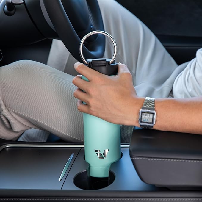 Maxi Stainless Steel Water Bottle 26oz - Double wall vacuum insulated | Integrated carry handle | leak proof flip top lid | Lightweight & stylish - Mint Green