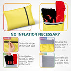 Stuffable Camping Pillow Stuff Sack (Small, Yellow, 2-Pack) - 10 x 14 - for Hiking, Backpacking and Travel Bring Your Own Stuffing