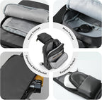 VADOO Sling Bag, Crossbody Bag with Zipper Lock, RFID Blocking & Water Resistant for Men and Women