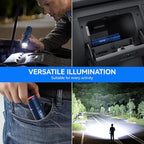 LETMY Tactical Flashlight - 2 Pack LED Flashlights High Lumens - Portable Handheld Flash Light, 5 Modes Zoomable Waterproof Flashlights for Home Emergency Camping- Blue