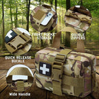 Upgrade Molle Rip Away Ifak Pouch, Tactical Small Belt First Aid Pouch Medical Utility EMT Pouch Only