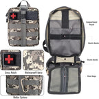 Survival First Aid Kit, MOLLE Medical Pouch Tactical First Aid Kit for Home, Car, Hiking, Travel, Camping, Grey