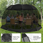 Alvantor Screen House Gazebo, 6-10-15 Person Pop Up Igloo Screened Canopy Tent with Mosquito Netting Sides, Instant UV Resistant Sun Shelter for Garden, Patio, Backyard