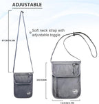SUPACOOL Neck Wallet, RFID Blocking Passport Holder, Travel Pouch, Hidden Neck Pouch for Travel(Grey)