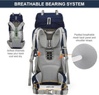 MOUNTAINTOP 70L Internal Frame Backpack Camping Backpacking Hiking Backpack for Men Women with Rain Cover