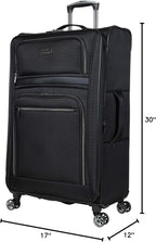 Kenneth Cole REACTION Rugged Roamer Lightweight Softside Expandable 8-Wheel Spinner Luggage, Black, 2-Piece (20” Carry-On/28” Check Size)