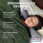 Dot&Dot Twist Memory Foam Travel Pillow for Airplanes - Travel Neck Pillow for Sleeping - Airplane Pillow for Neck Support, Chin, Lumbar and Leg - Adjustable, Bendable Neck Roll Pillow - Gray