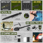Survival Kit, 268 Pcs Emergency Survival Gear and Equipment Supplies with First Aid Kit, Camping Axe, Headlamp, Tent, Crossbody Bag for Camping Hiking, Hunting, Car, Gift for Christmas Men, Dads, Him