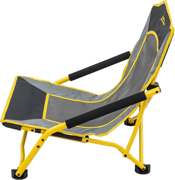 ALPS Mountaineering Rendezvous Low Camping Chairs for Adults with Arms, Cool Mesh Center, Powder Coated Steel Frame, Compact Folding Design and Carry Bag