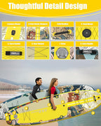 ABBOARD Inflatable Stand Up Paddle Boards - Extra Wide Fishing Paddleboard,Cool Design,Ultra Stable Standup SUP,5 Handles,15 D-Rings, Camera Mount,10L Dry Bag,100L Backpack, Youth/Adults