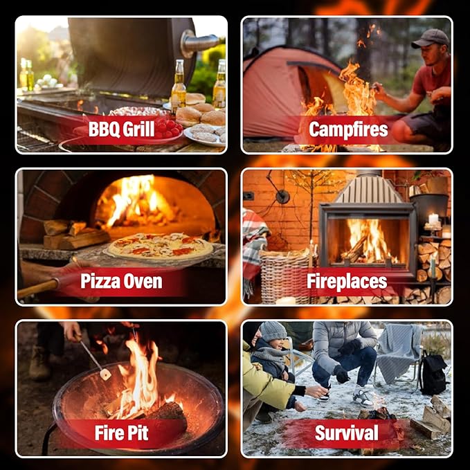 Natural Fire Starters for Grills: Premium Waterproof Quick Firestarters Sticks | Odorless Fire Starter for Campfires | Fireplaces | Wood Stove | BBQ | Smoker | Fire Pit - 72 pcs