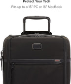 TUMI - Alpha Compact 4 Wheeled Brief - Rolling Carry On Briefcase. Laptop Bag for Commuting and Travel - Black