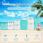 AWSUM Inflatable Floating Dock Air Dock Platform Floating Island Raft with None-Slip Surface for Pool Beach Ocean